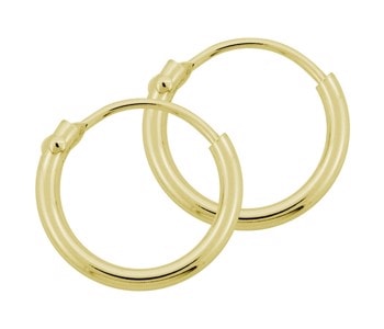 BNH 14 kt rødguld Øre creoler, Ø 11 mm x 1,3 mm
